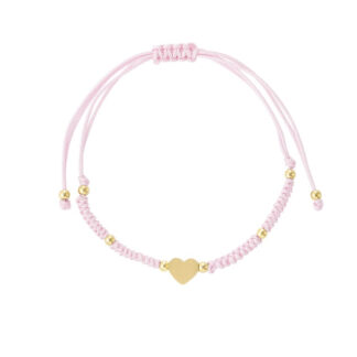 Petit coeur armband roze