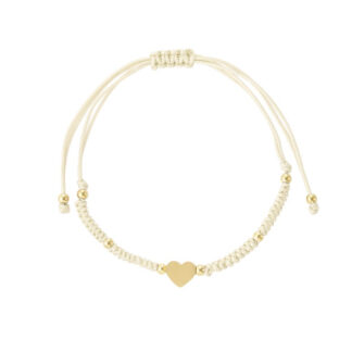 Petit coeur armband beige