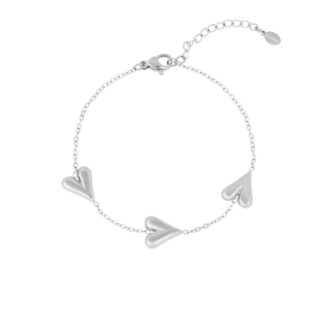 Three hearts armband zilver
